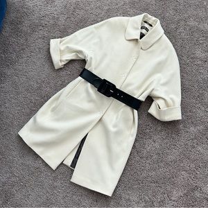 Season wool cashmere beige woman coat M size